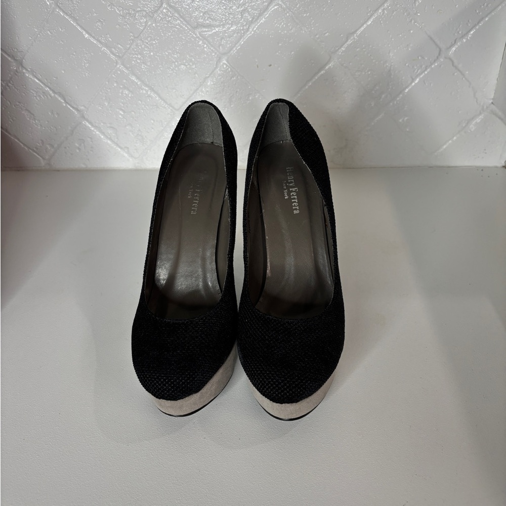Henry Ferrera Black and Cream Heels